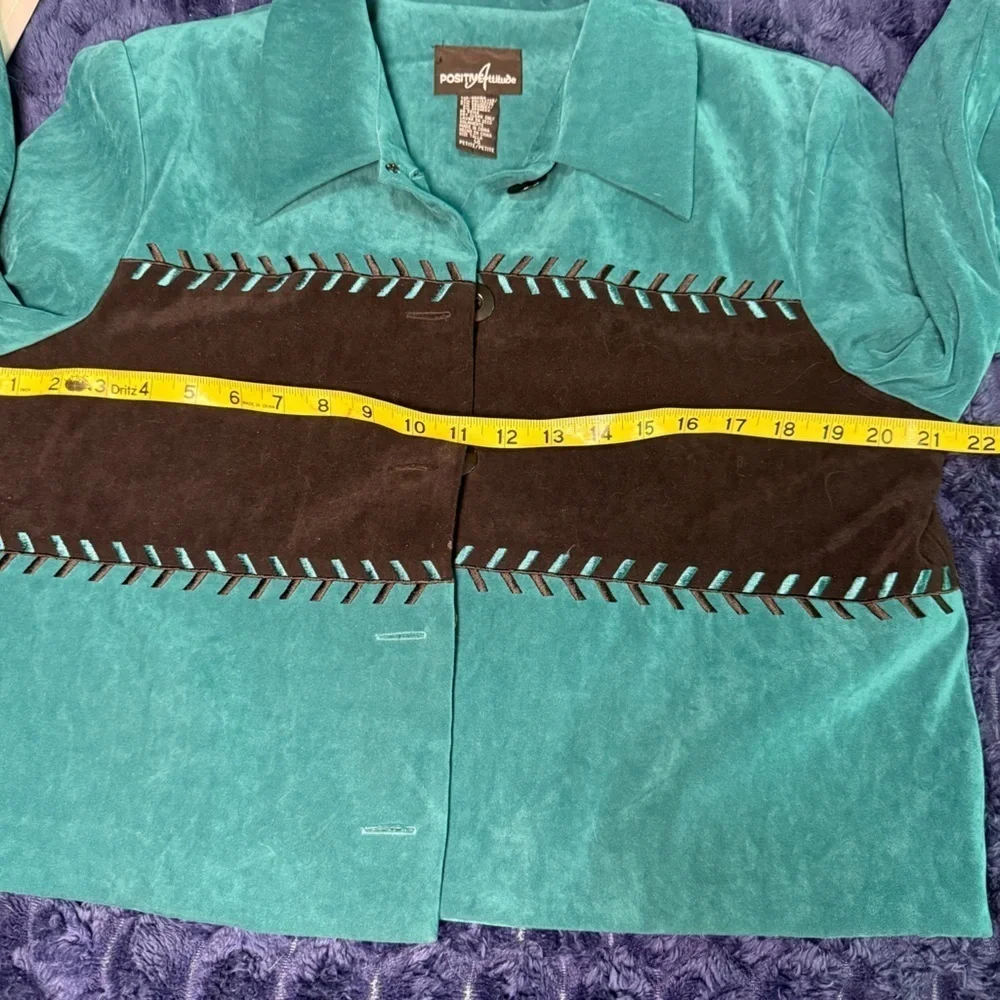 Positive Attitude Vintage Velour Striped Western Jacket Festival Sz P 10